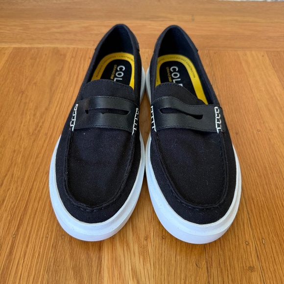 Cole Haan Men's Grand360 Canvas Penny Loafers, black size 9.5 - Picture 1 of 5